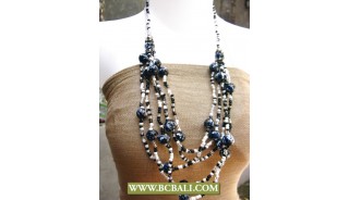 Mix Beads with Black Stone Fashion Necklace